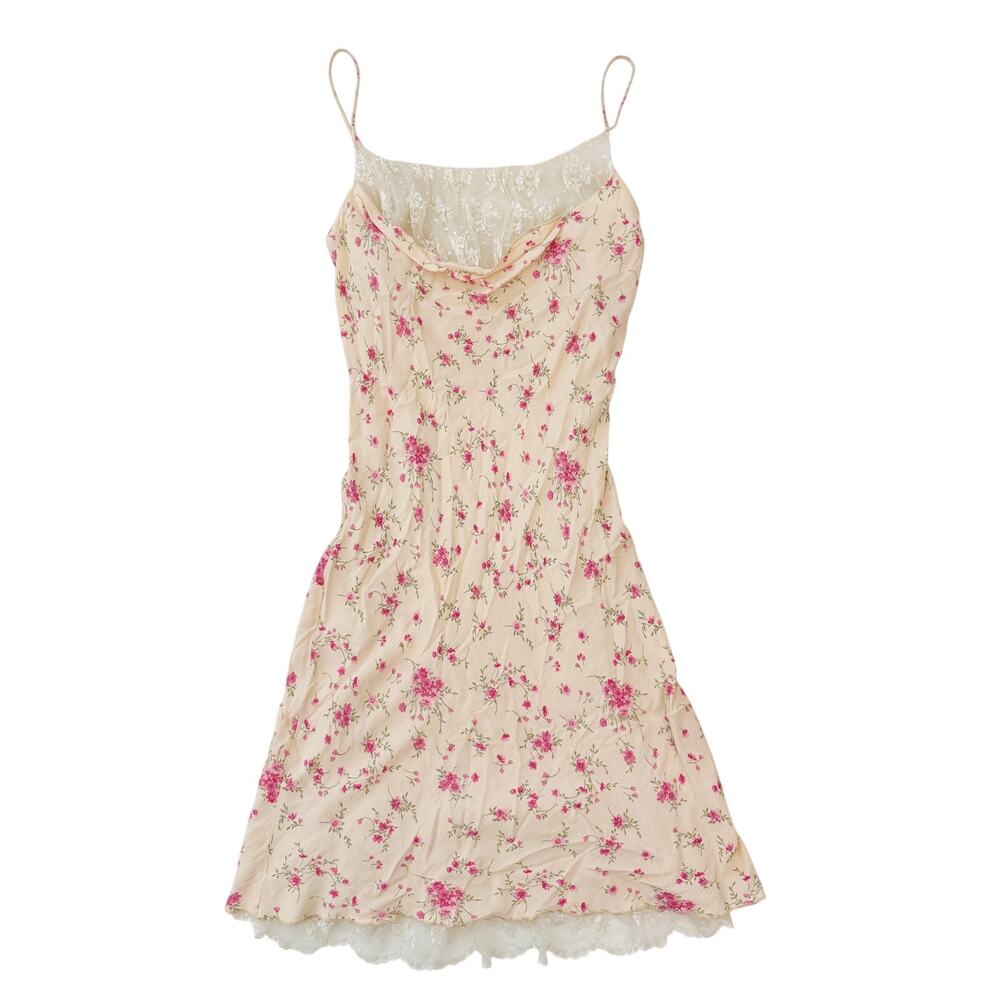 Vintage Hugo Buscati X VS cream lace slip dress - size 6